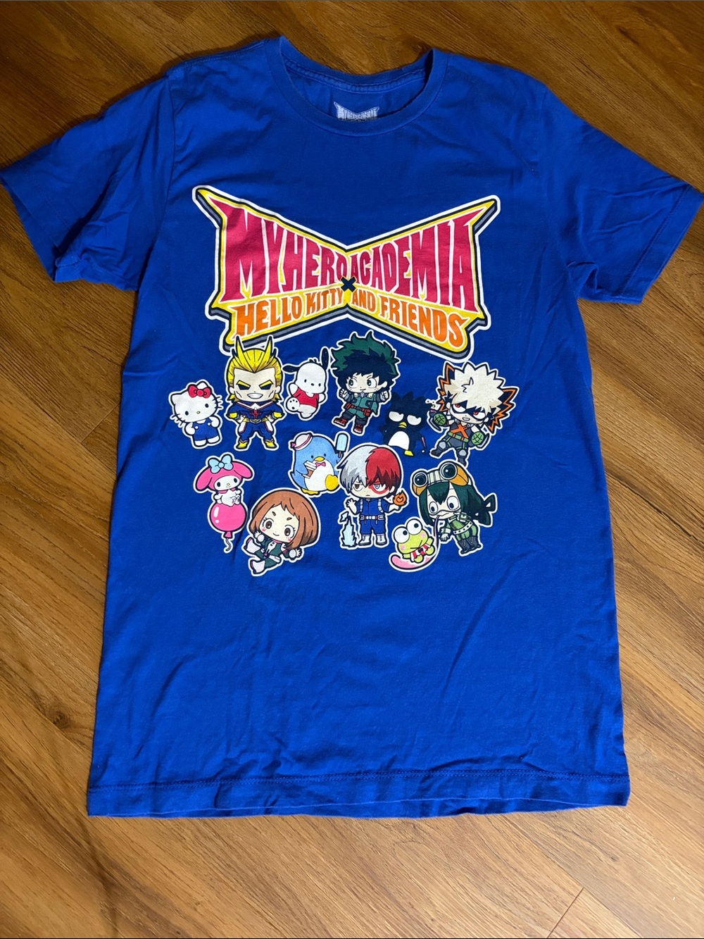 Sanrio Royal Blue Graphic Tee with Multicolor Print